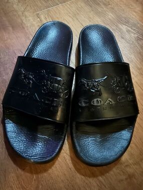 Coach womens black Slide Sandals